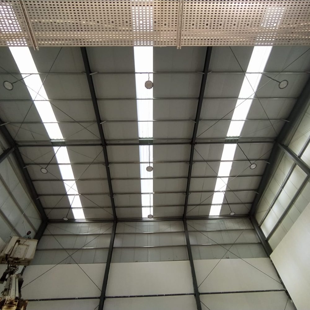Interior view of the SAH Oxygen industrial warehouse structure